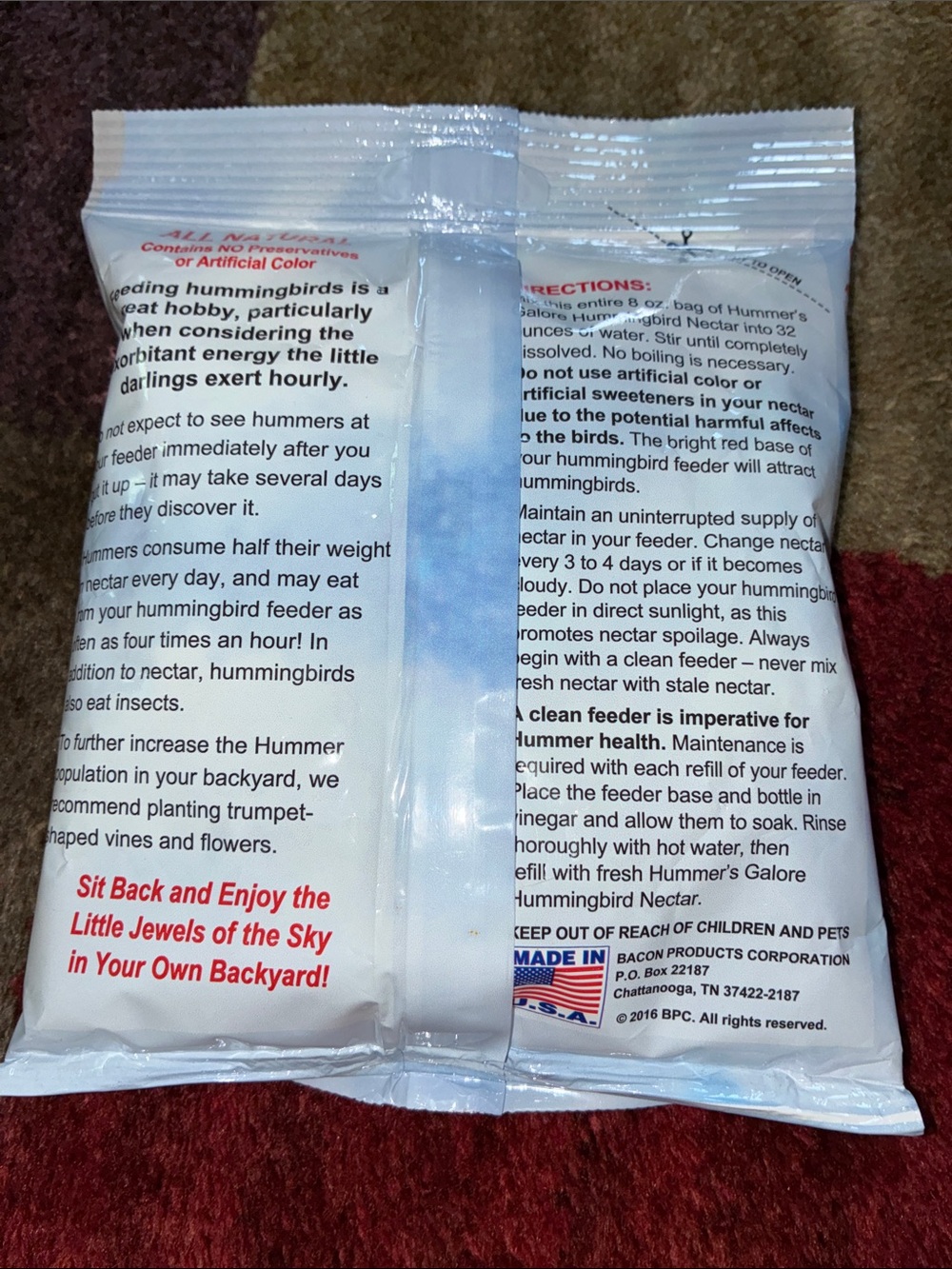 Hummingbird Nectar Pack - Picture 2 of 2